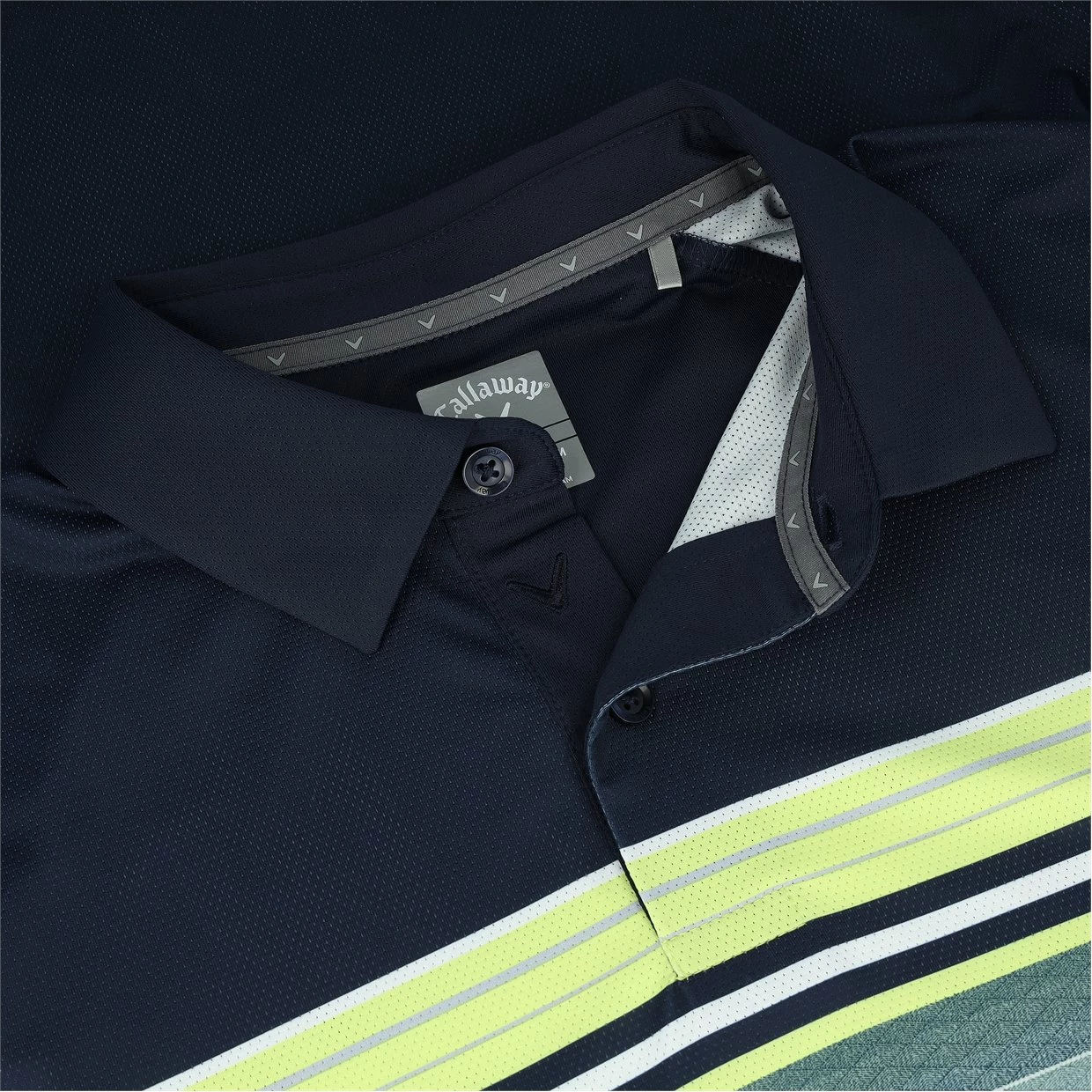 Callaway Engineered Fluid Stripe Print Shirt Polo Short Sleeve Golf Apparel 6 Callaway Engineered Fluid Stripe Print Shirt Polo Short Sleeve Golf Apparel - Image 4