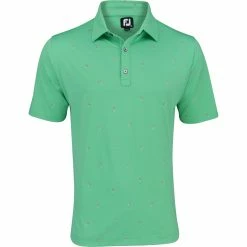 FootJoy 18 Holes Print Lisle Self Collar Polo Shirt Polo Short Sleeve Golf Apparel