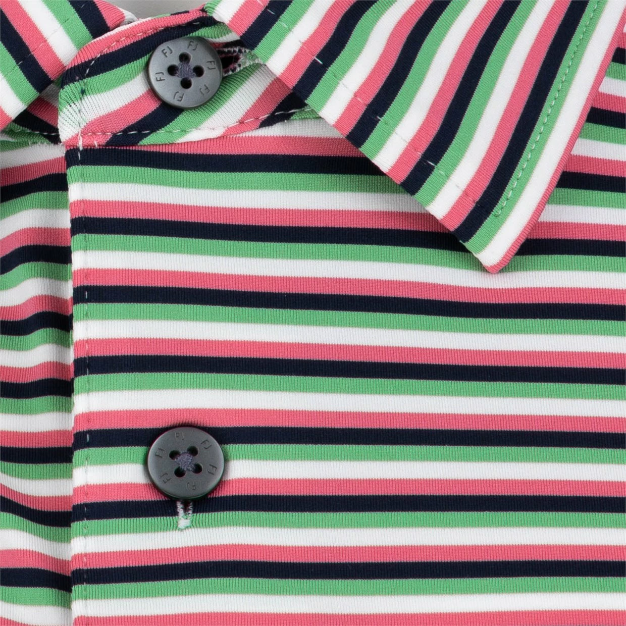 FootJoy Multi-Stripe Lisle Self Collar Polo Shirt Polo Short Sleeve Golf Apparel 7 FootJoy Multi-Stripe Lisle Self Collar Polo Shirt Polo Short Sleeve Golf Apparel - Image 5