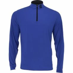 FootJoy Tour Logo Lightweight Solid Midlayer W/ Trim Outerwear Pullover Golf Apparel