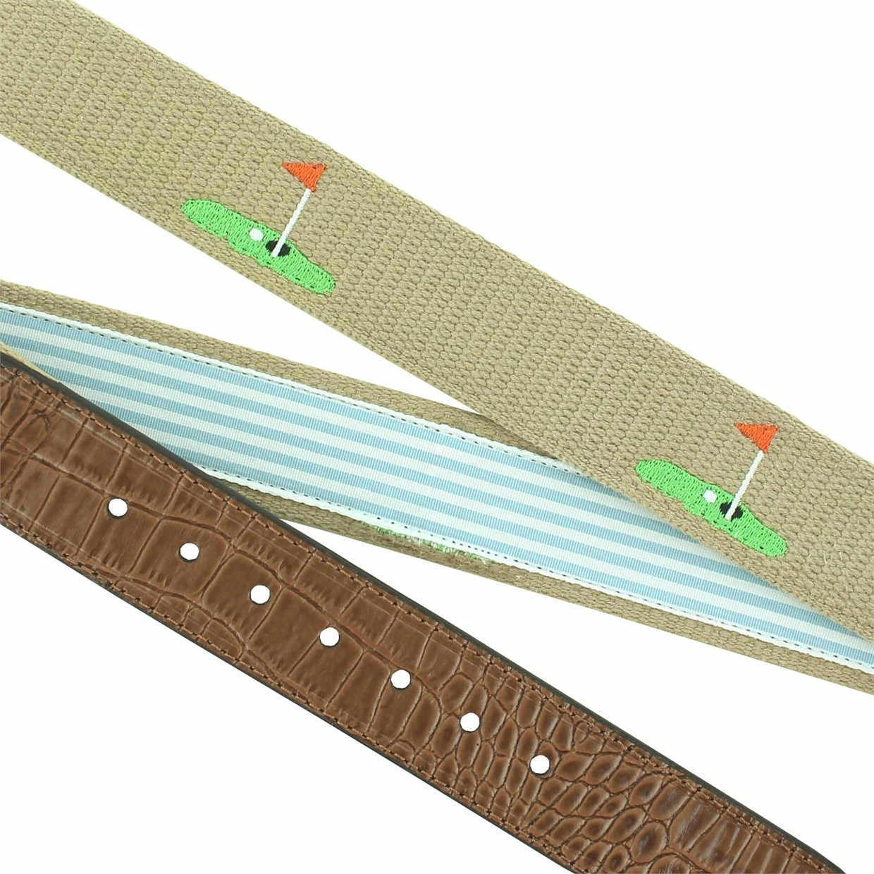Greg Norman Embroidered Flag On The Green Web Accessories Belts Golf Apparel 4 Greg Norman Embroidered Flag On The Green Web Accessories Belts Golf Apparel - Image 2