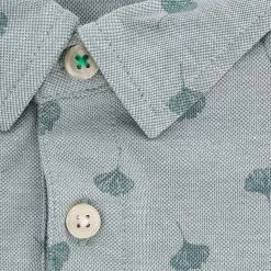 Linksoul Gingko Print Oxford Shirt Polo Short Sleeve Golf Apparel -Golf Apparel Shop linksoul gingko print oxford shirt 4