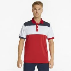 Puma Volition Colorblock Shirt Polo Short Sleeve Golf Apparel -Golf Apparel Shop puma volition colorblock shirt 3