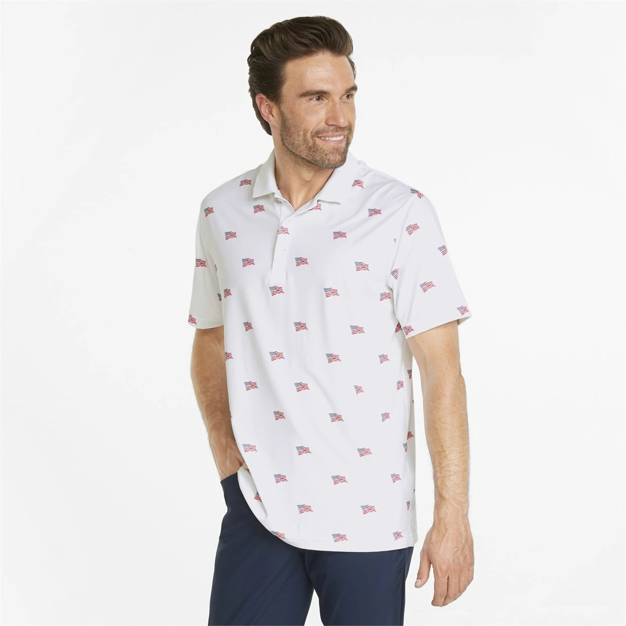 Puma Volition Flag Shirt Polo Short Sleeve Golf Apparel 5 Puma Volition Flag Shirt Polo Short Sleeve Golf Apparel - Image 3