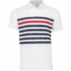 Puma Volition Paisley Stripe Shirt Polo Short Sleeve Golf Apparel