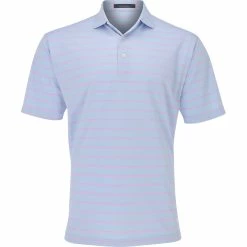 Turtleson Bowen Stripe Oxford Performance Shirt Polo Short Sleeve Golf Apparel