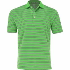 Turtleson Performance Jersey Fine Multi Stripe Shirt Polo Short Sleeve Golf Apparel